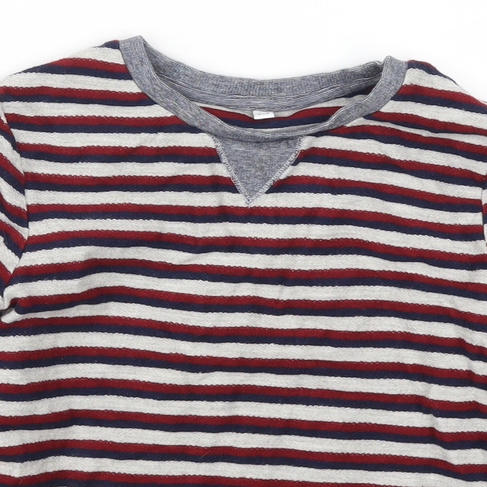 Marks and Spencer Boys Red Striped  Pullover Sweatshirt Size 4-5 Years  - Blue