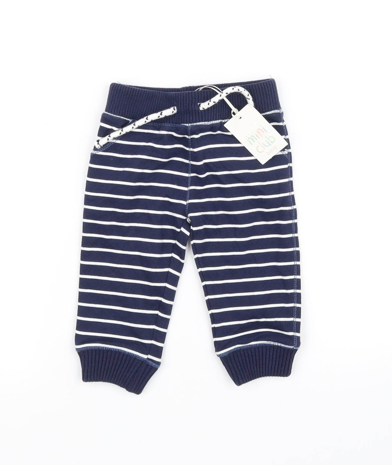 Mini Club  Blue Striped  Jogger Trousers Size 6-9 Months