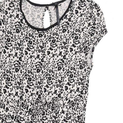 NEXT Womens White Animal Print  Fit & Flare  Size 14