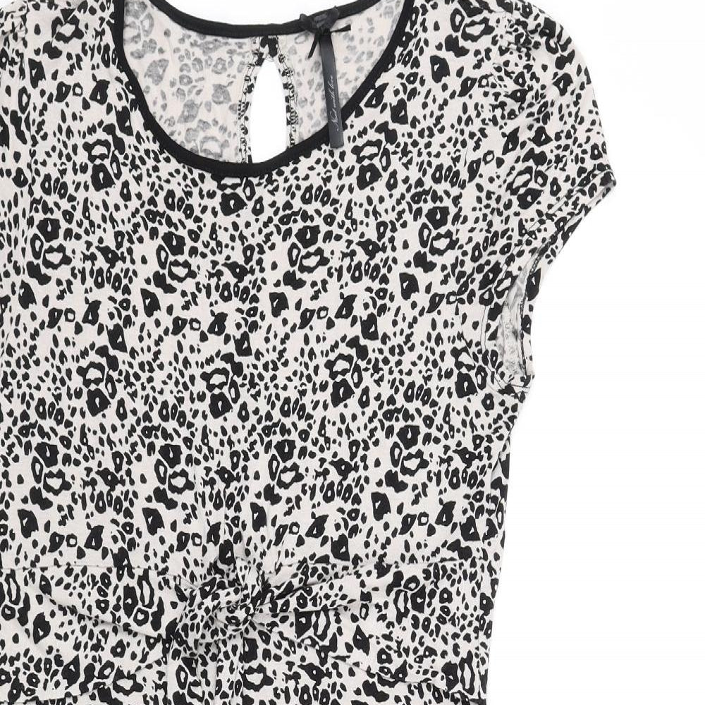 NEXT Womens White Animal Print  Fit & Flare  Size 14