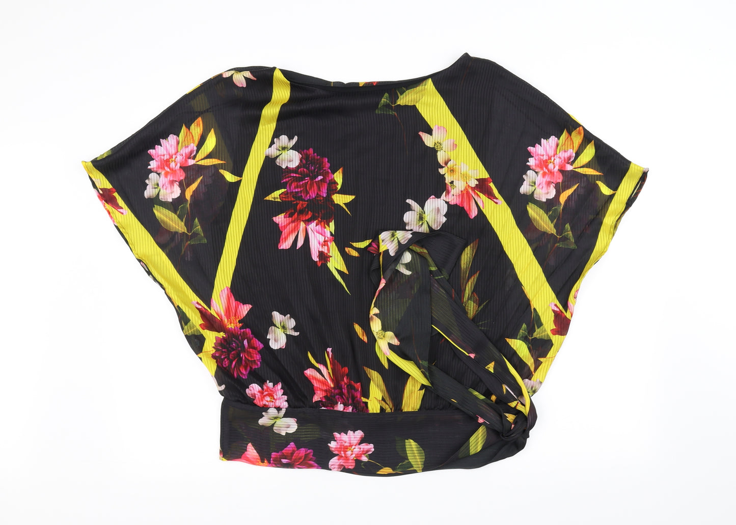 Coast Womens Black Floral  Basic Blouse Size 12