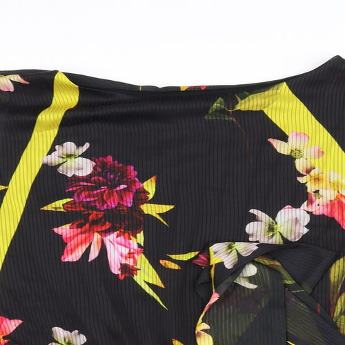 Coast Womens Black Floral  Basic Blouse Size 12
