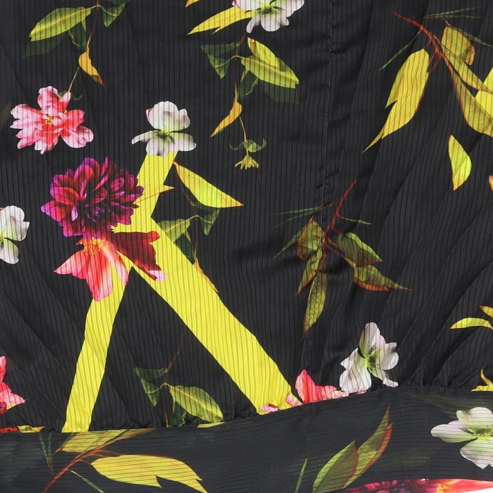 Coast Womens Black Floral  Basic Blouse Size 12