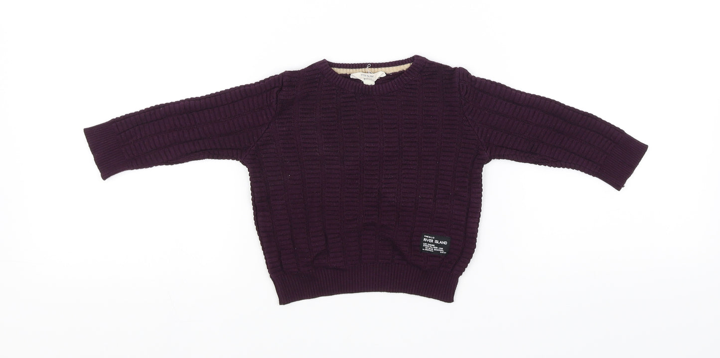 River Island  Purple   Pullover Jumper Size 3-6 Months