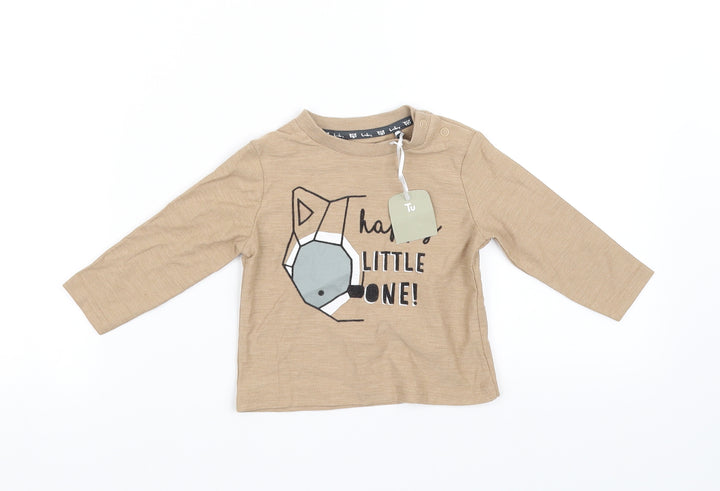 TU  Beige   Basic T-Shirt Size 3-6 Months