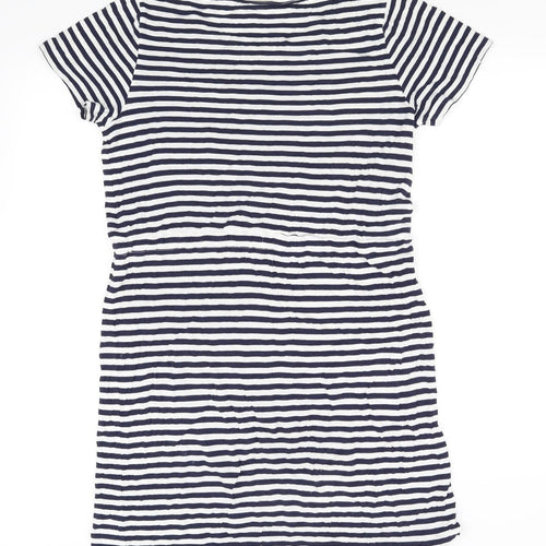 H&M Womens White Striped  Fit & Flare  Size S