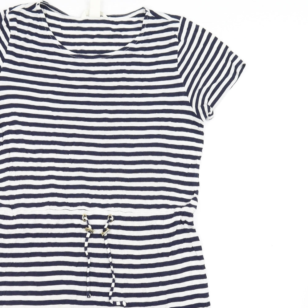 H&M Womens White Striped  Fit & Flare  Size S