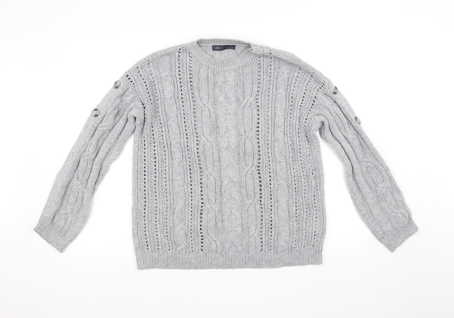 M&S Collection Womens Grey   Pullover Jumper Size 10