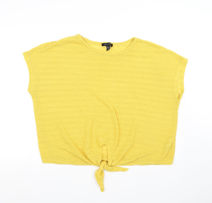 New Look Womens Yellow Vest Jumper Size L
