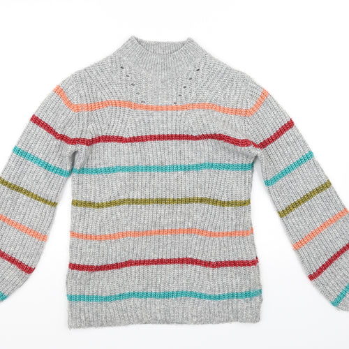 Papaya Womens Grey Striped  Pullover Jumper Size S