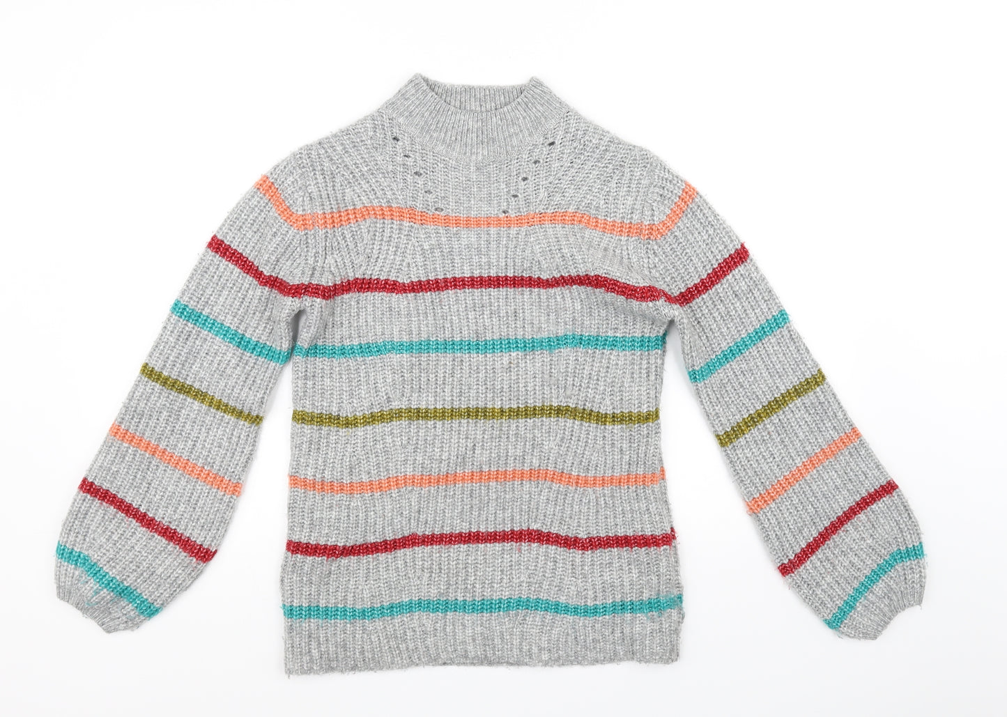 Papaya Womens Grey Striped  Pullover Jumper Size S