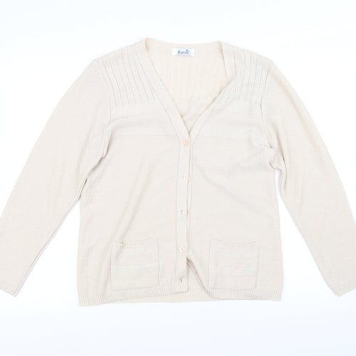 Keeno Womens Beige   Pullover Jumper Size M