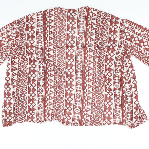 Divided by H&M Womens Red Geometric  Cardigan Jumper Size XS