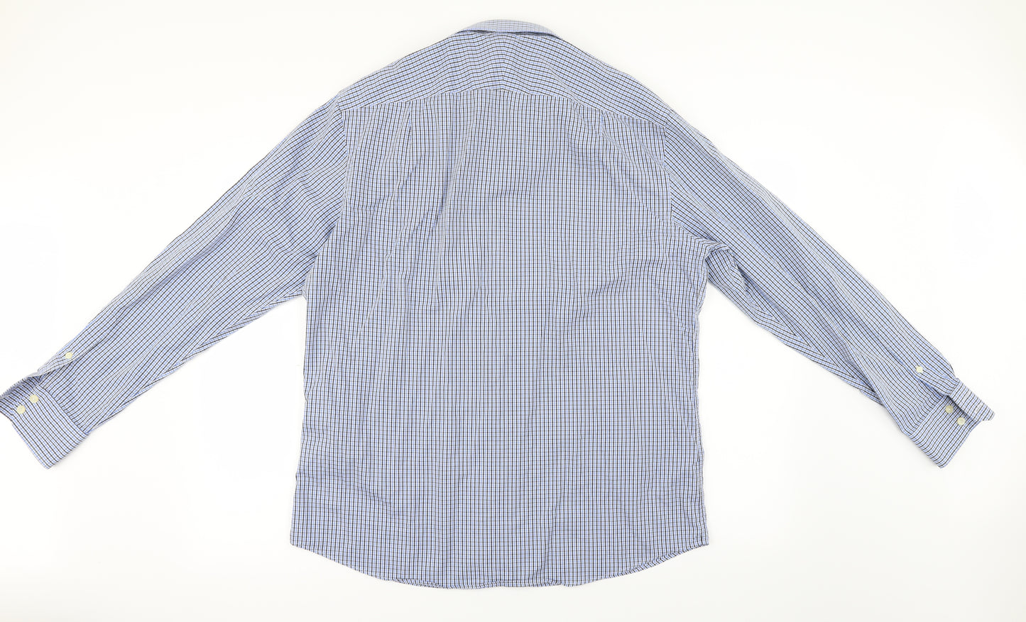 Jaeger Mens Blue Check   Dress Shirt Size 16.5