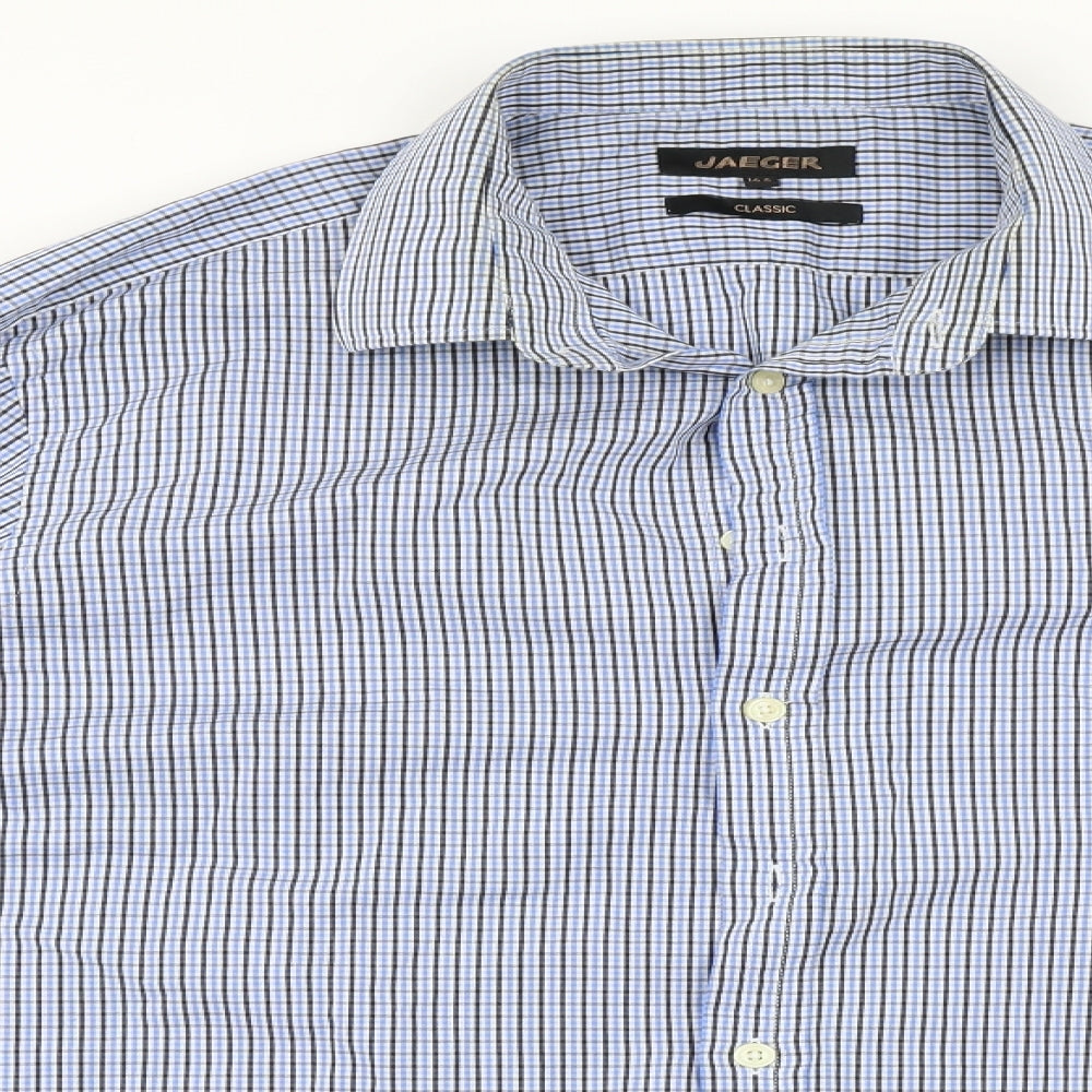 Jaeger Mens Blue Check   Dress Shirt Size 16.5