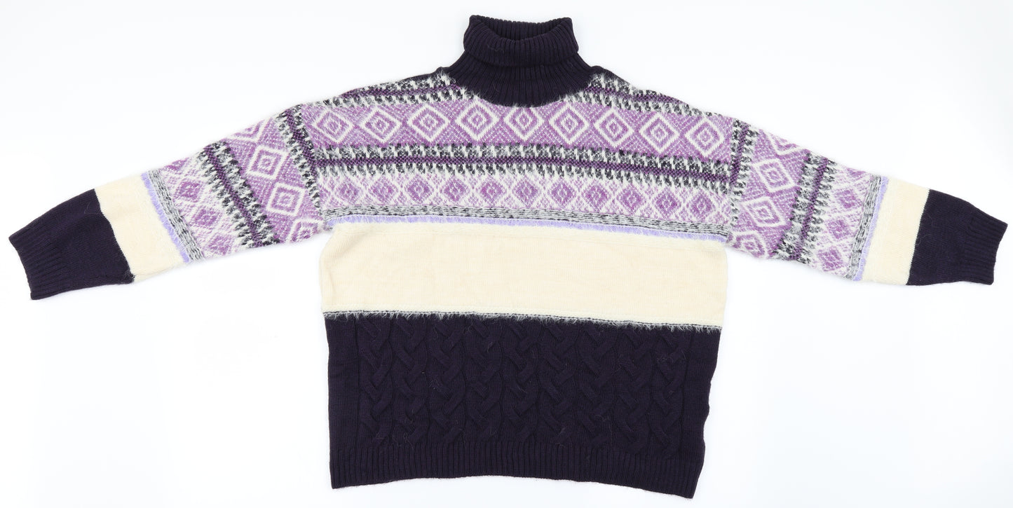 Marks and Spencer Womens Purple Striped  Pullover Jumper Size L