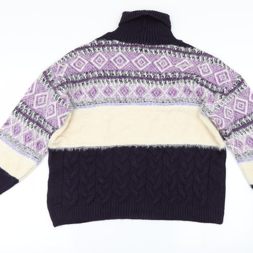 Marks and Spencer Womens Purple Striped  Pullover Jumper Size L