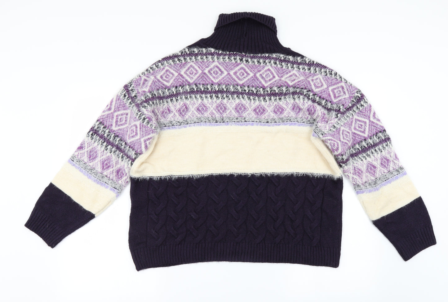 Marks and Spencer Womens Purple Striped  Pullover Jumper Size L