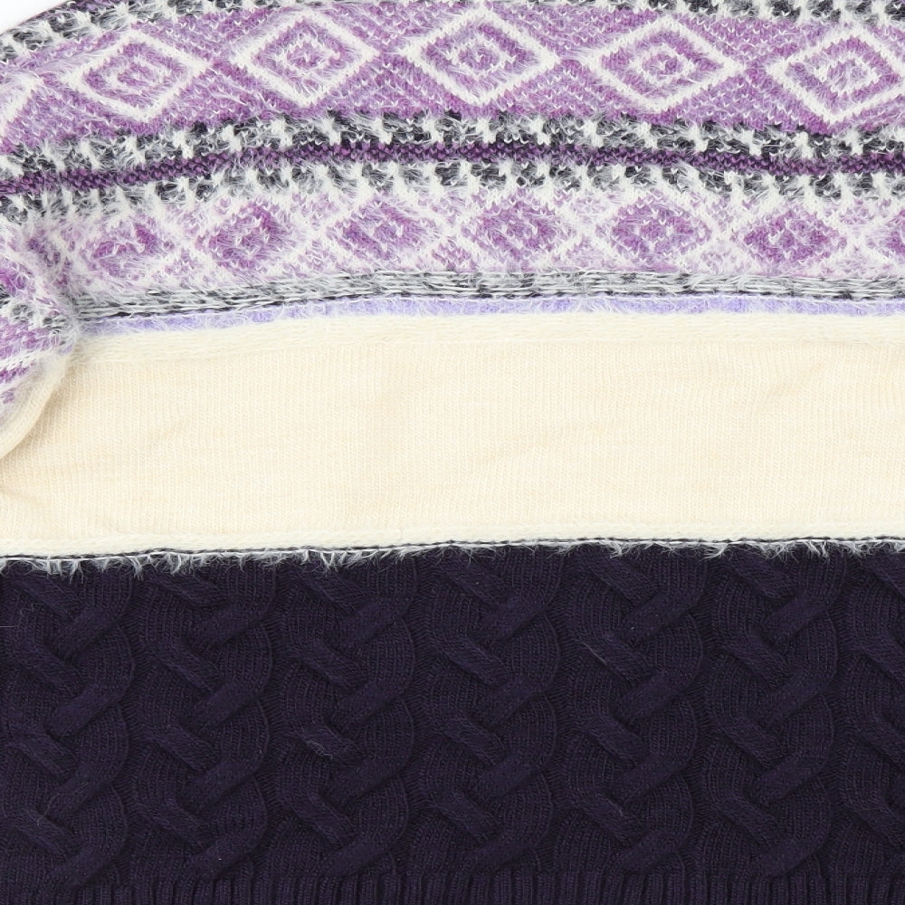Marks and Spencer Womens Purple Striped  Pullover Jumper Size L