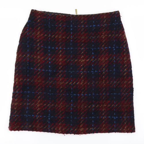 Marks and Spencer Womens Red Check  A-Line Skirt Size 12