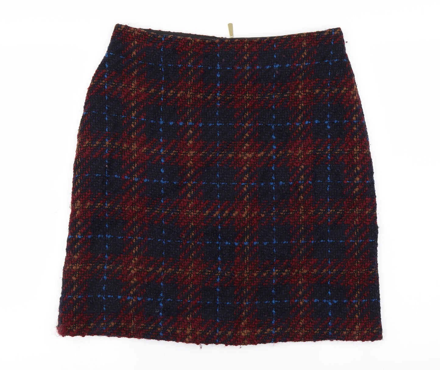 Marks and Spencer Womens Red Check  A-Line Skirt Size 12