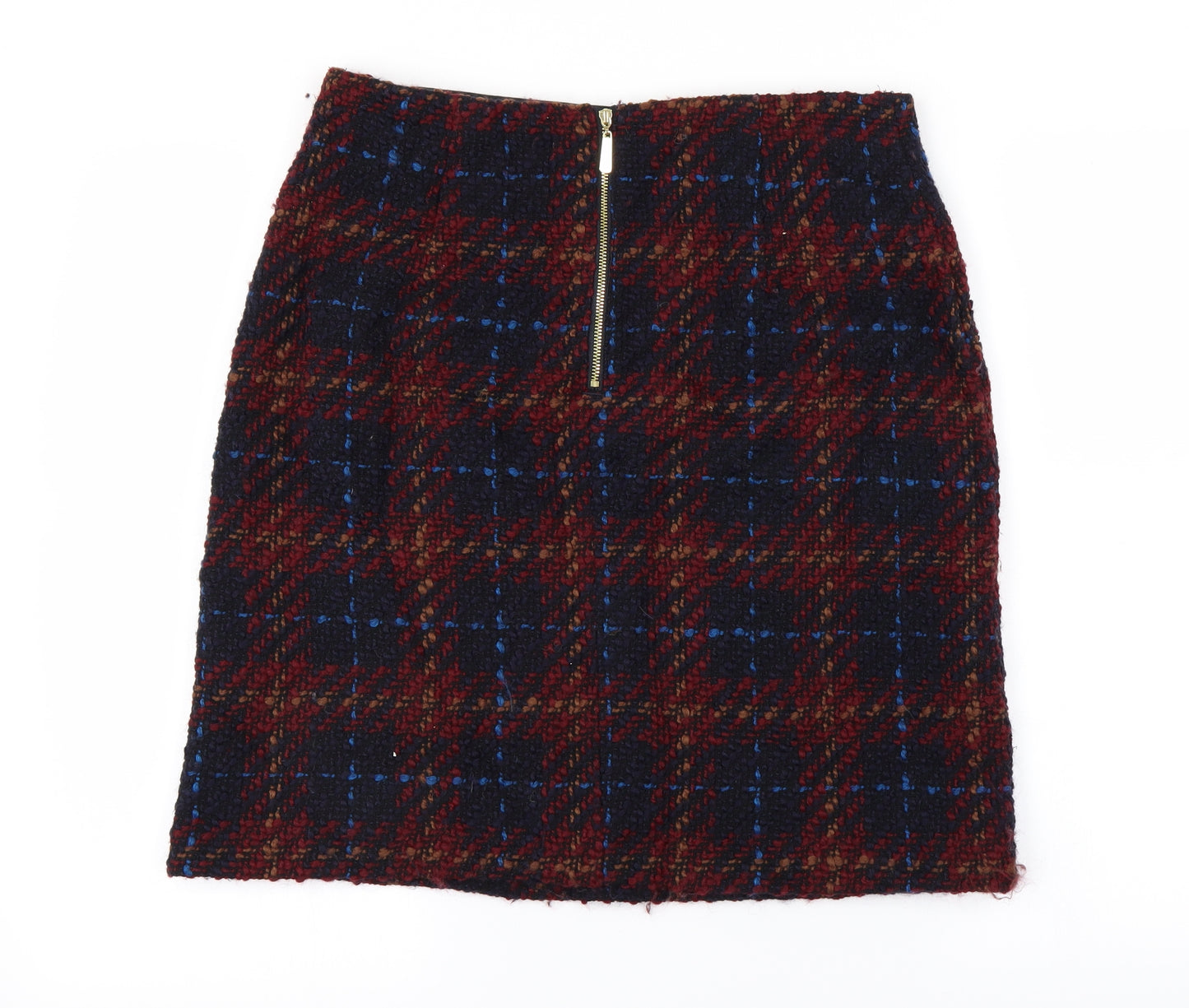 Marks and Spencer Womens Red Check  A-Line Skirt Size 12