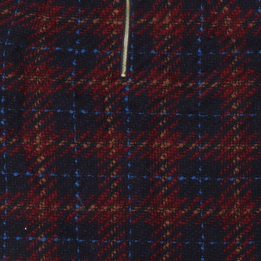 Marks and Spencer Womens Red Check  A-Line Skirt Size 12