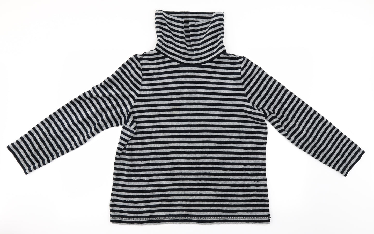 DASH Womens Grey Striped  Pullover Jumper Size 14