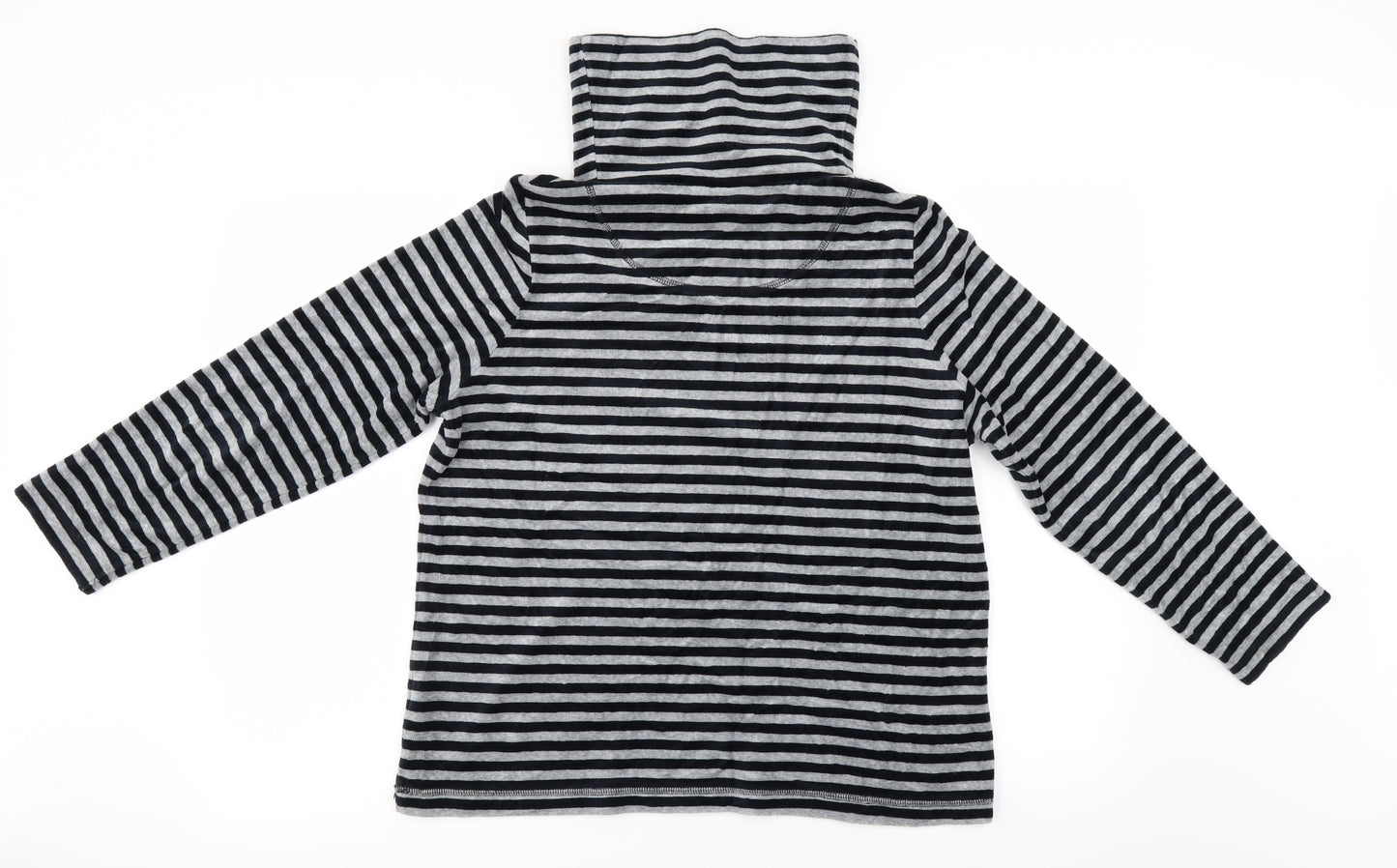 DASH Womens Grey Striped  Pullover Jumper Size 14