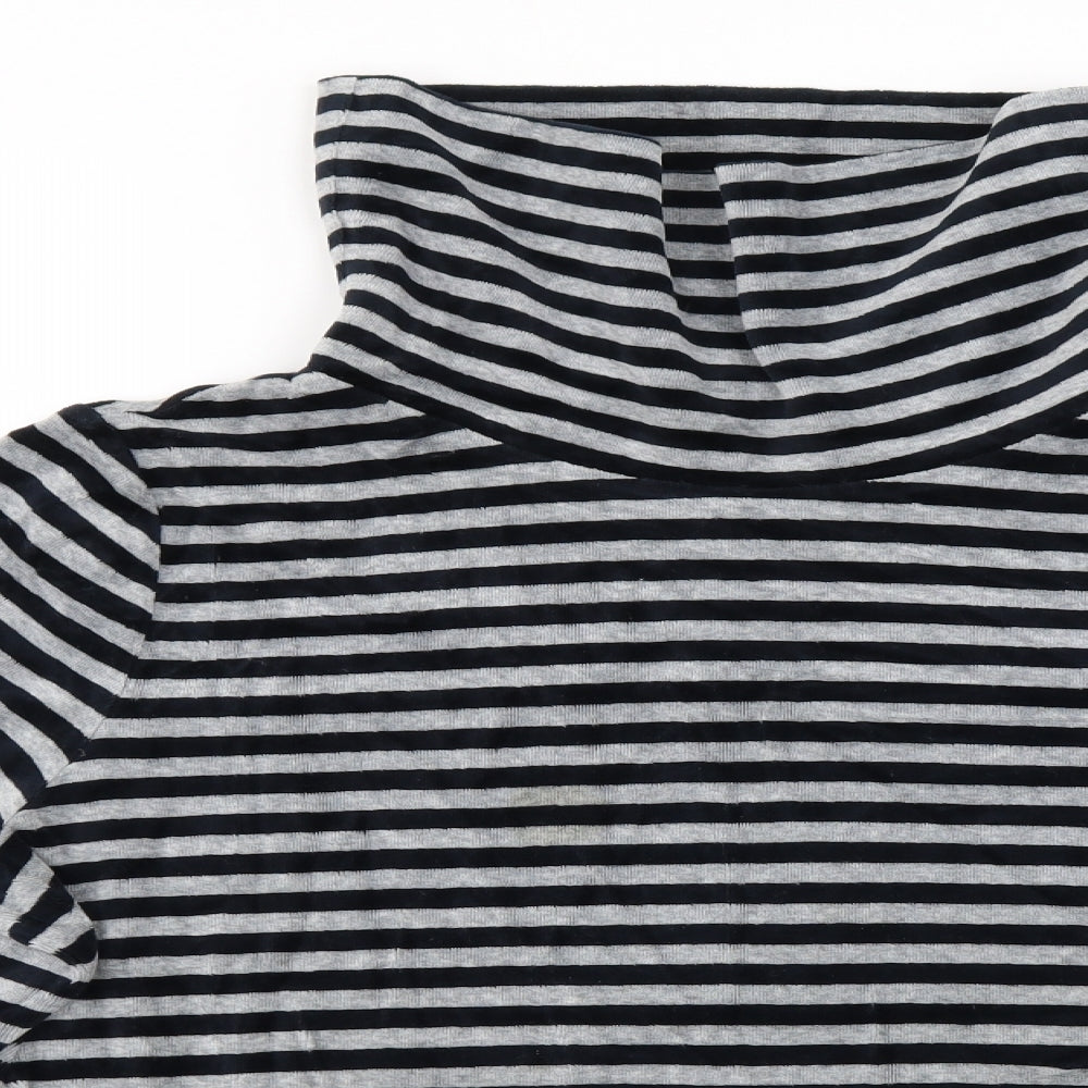 DASH Womens Grey Striped  Pullover Jumper Size 14