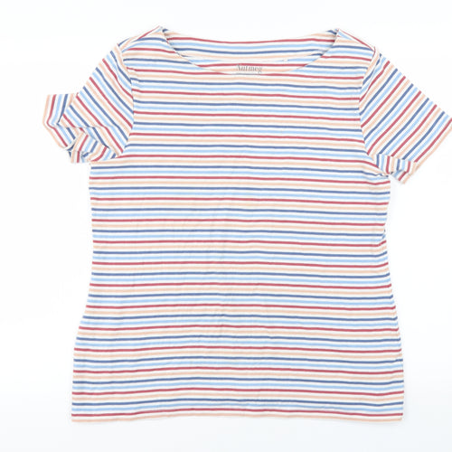 Nutmeg Womens White Striped  Pullover Jumper Size 20