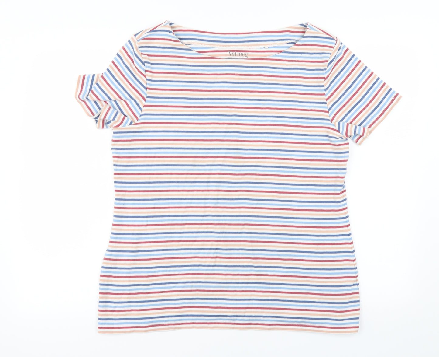 Nutmeg Womens White Striped  Pullover Jumper Size 20