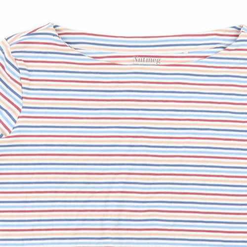 Nutmeg Womens White Striped  Pullover Jumper Size 20