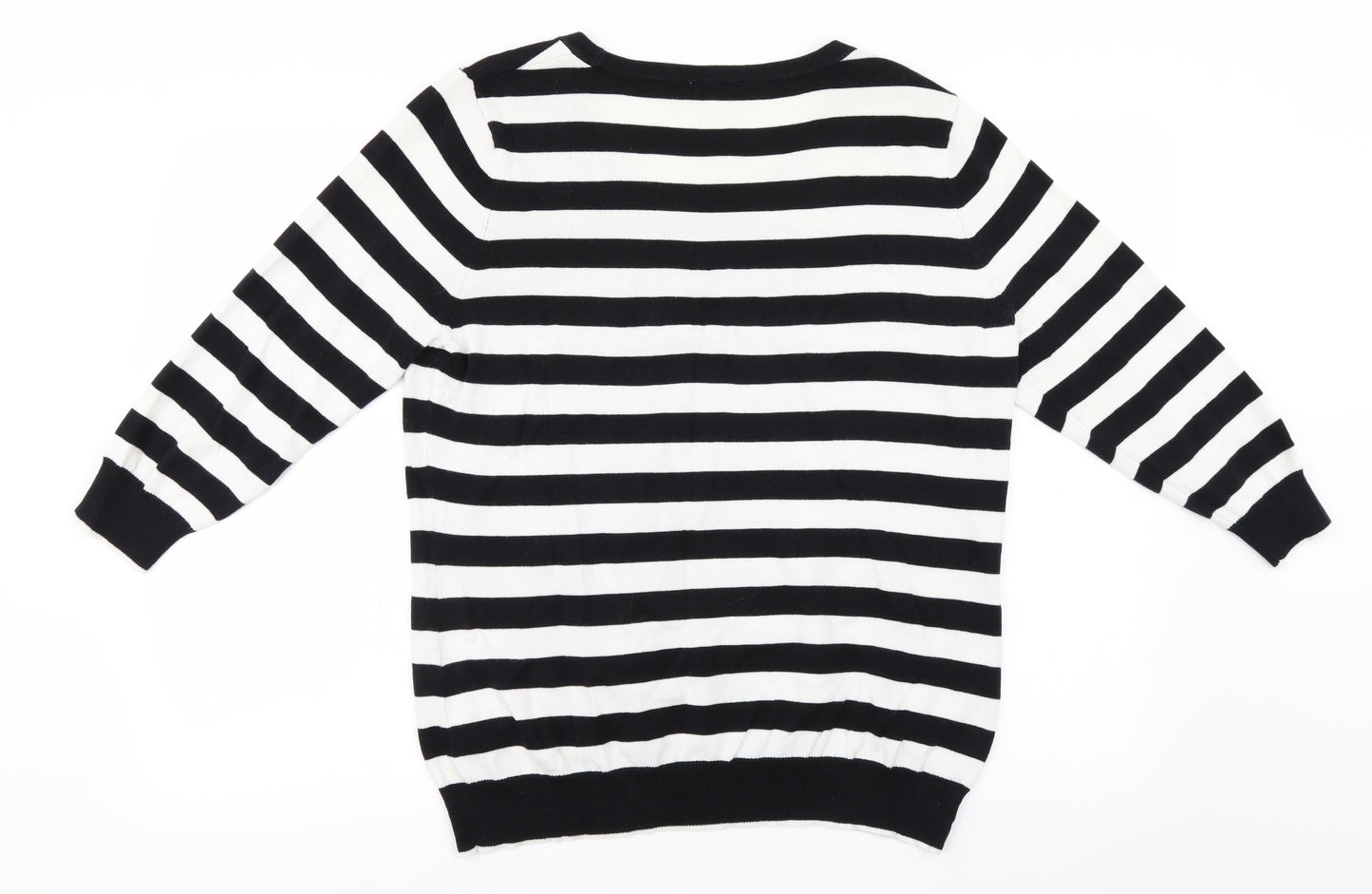 BHS Womens White Striped  Pullover Jumper Size 18