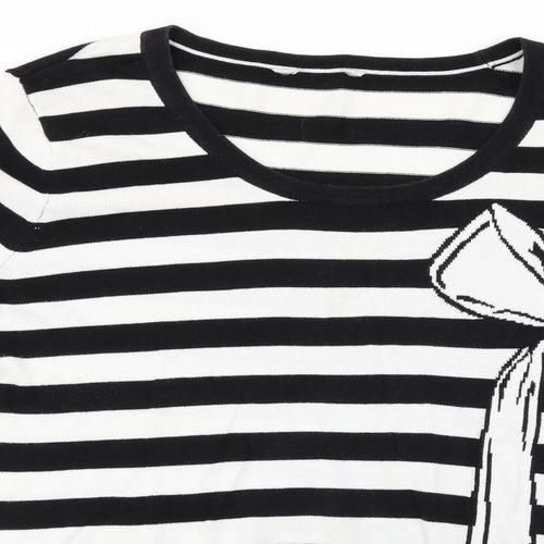 BHS Womens White Striped  Pullover Jumper Size 18
