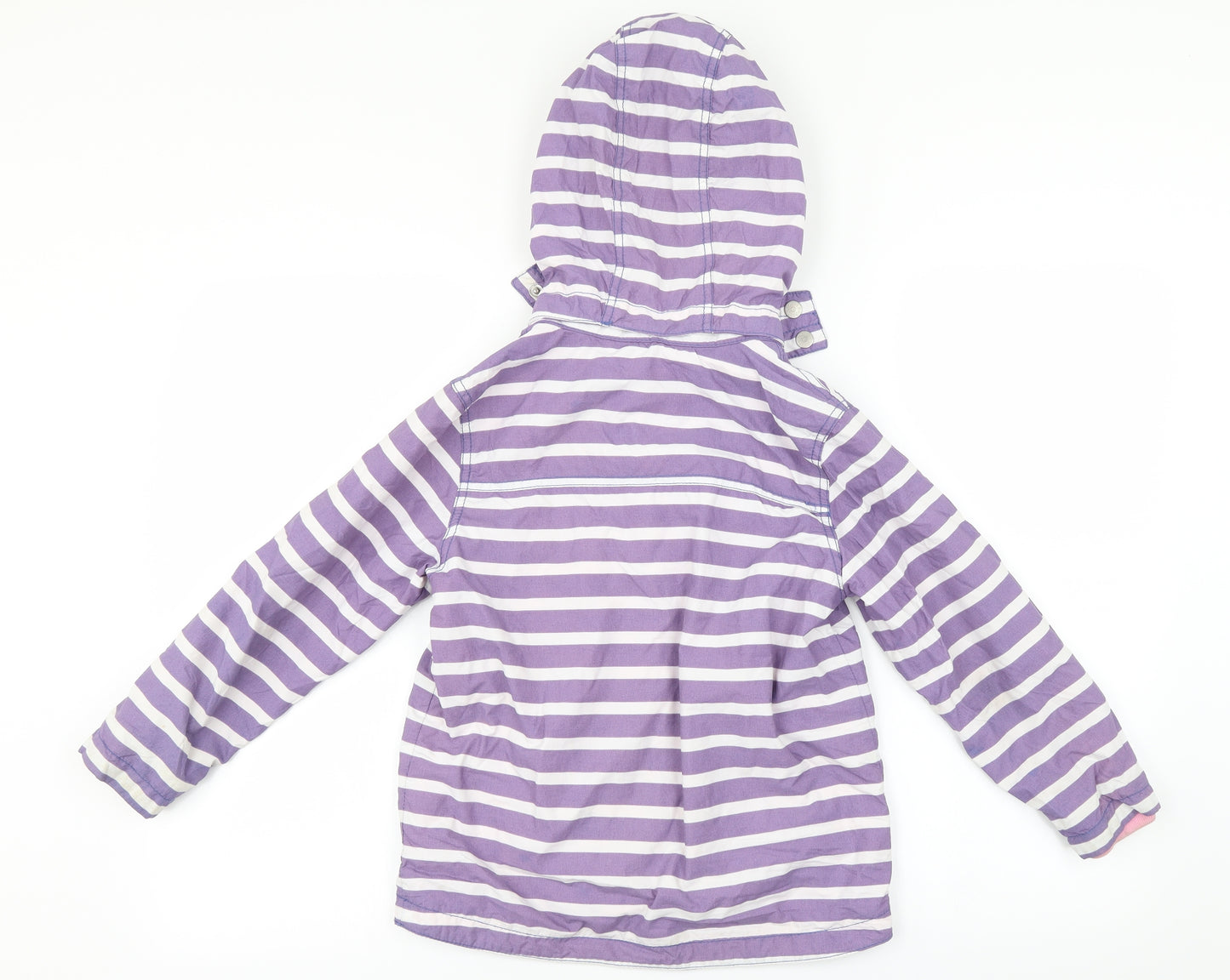 Mini Boden Girls Purple Striped  Jacket Coat Size 7-8 Years