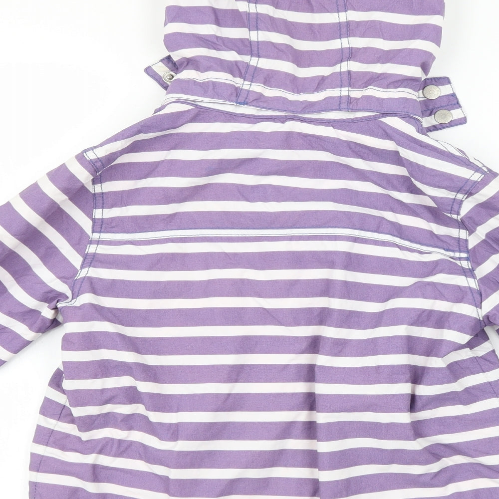 Mini Boden Girls Purple Striped  Jacket Coat Size 7-8 Years