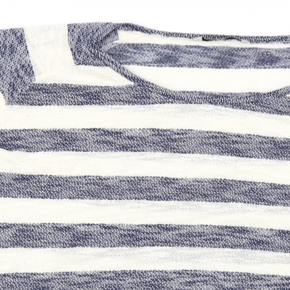 TU Womens Ivory Striped  Pullover Jumper Size 16