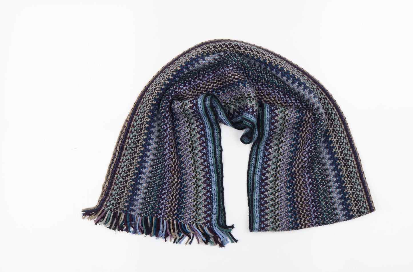 Preworn Mens Blue Striped  Scarf  One Size