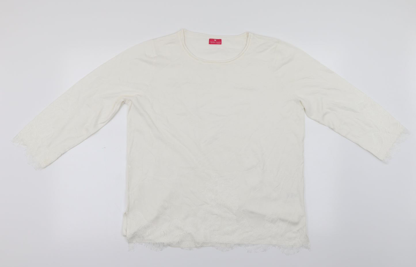 Together Womens Ivory   Pullover Jumper Size 14
