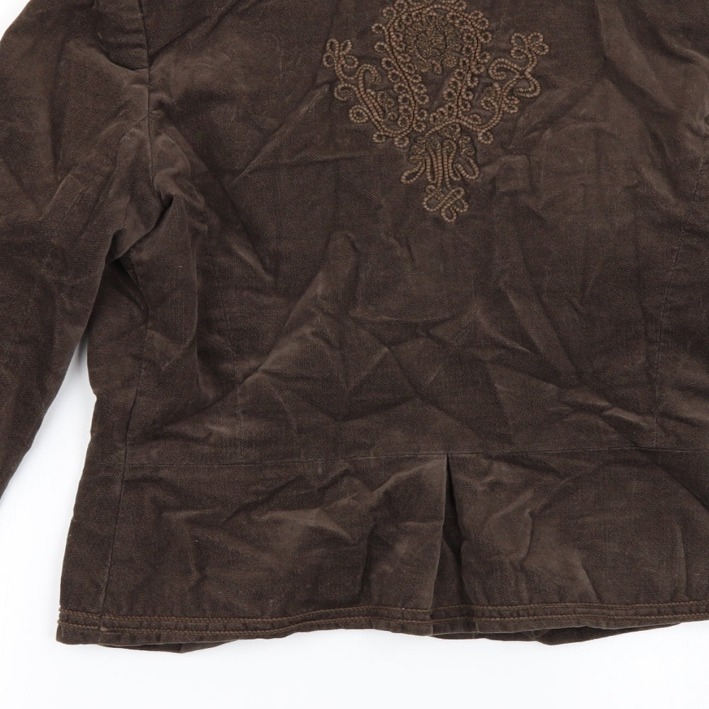 Topshop Womens Brown Floral  Jacket Coat Size 10