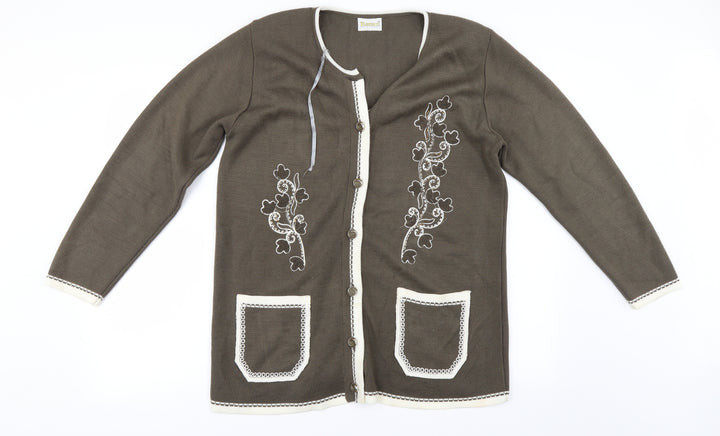 Roman Womens Brown   Cardigan Jumper Size M