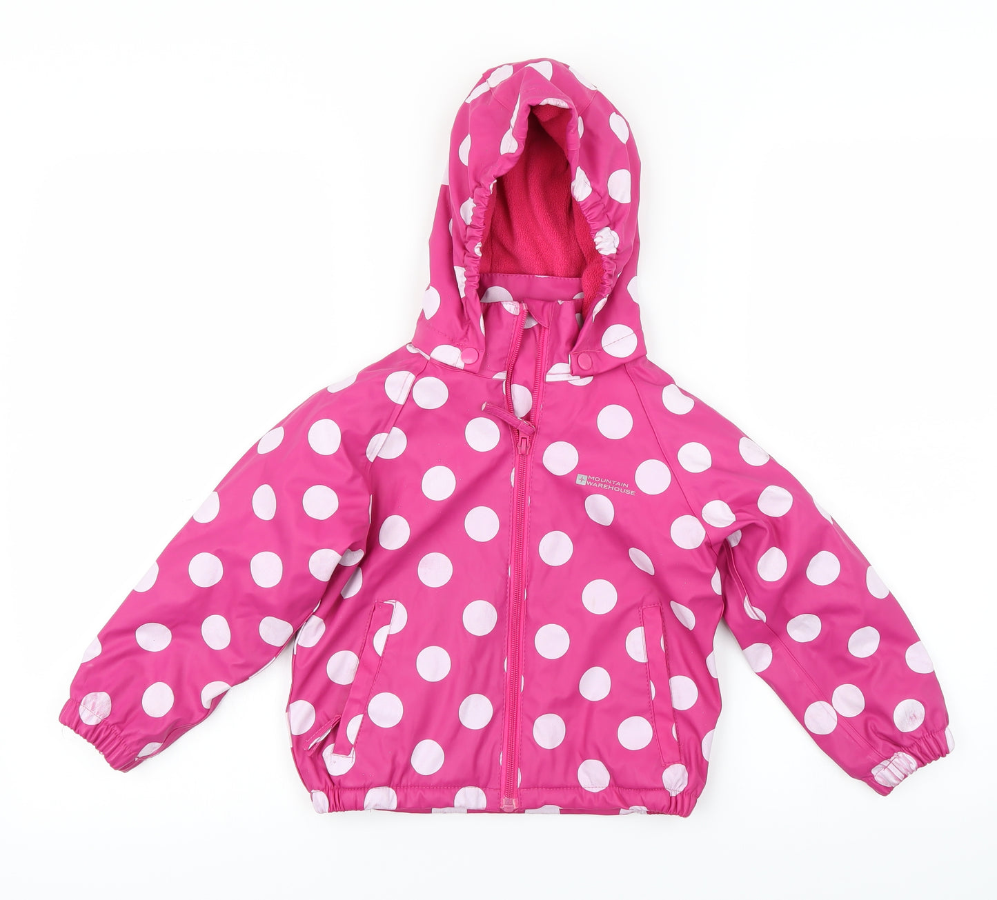 Mountain Warehouse Girls Pink Polka Dot  Jacket Coat Size 3-4 Years