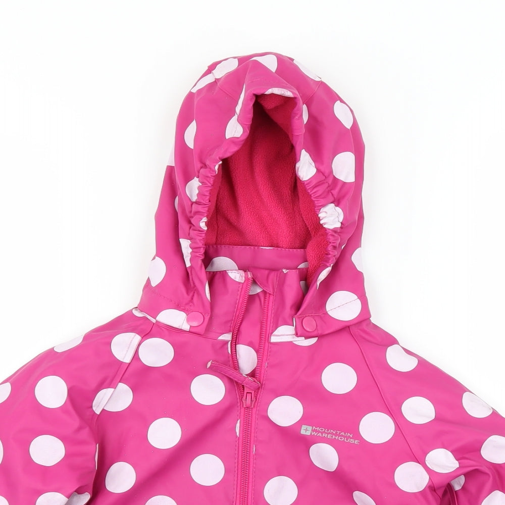 Mountain Warehouse Girls Pink Polka Dot  Jacket Coat Size 3-4 Years