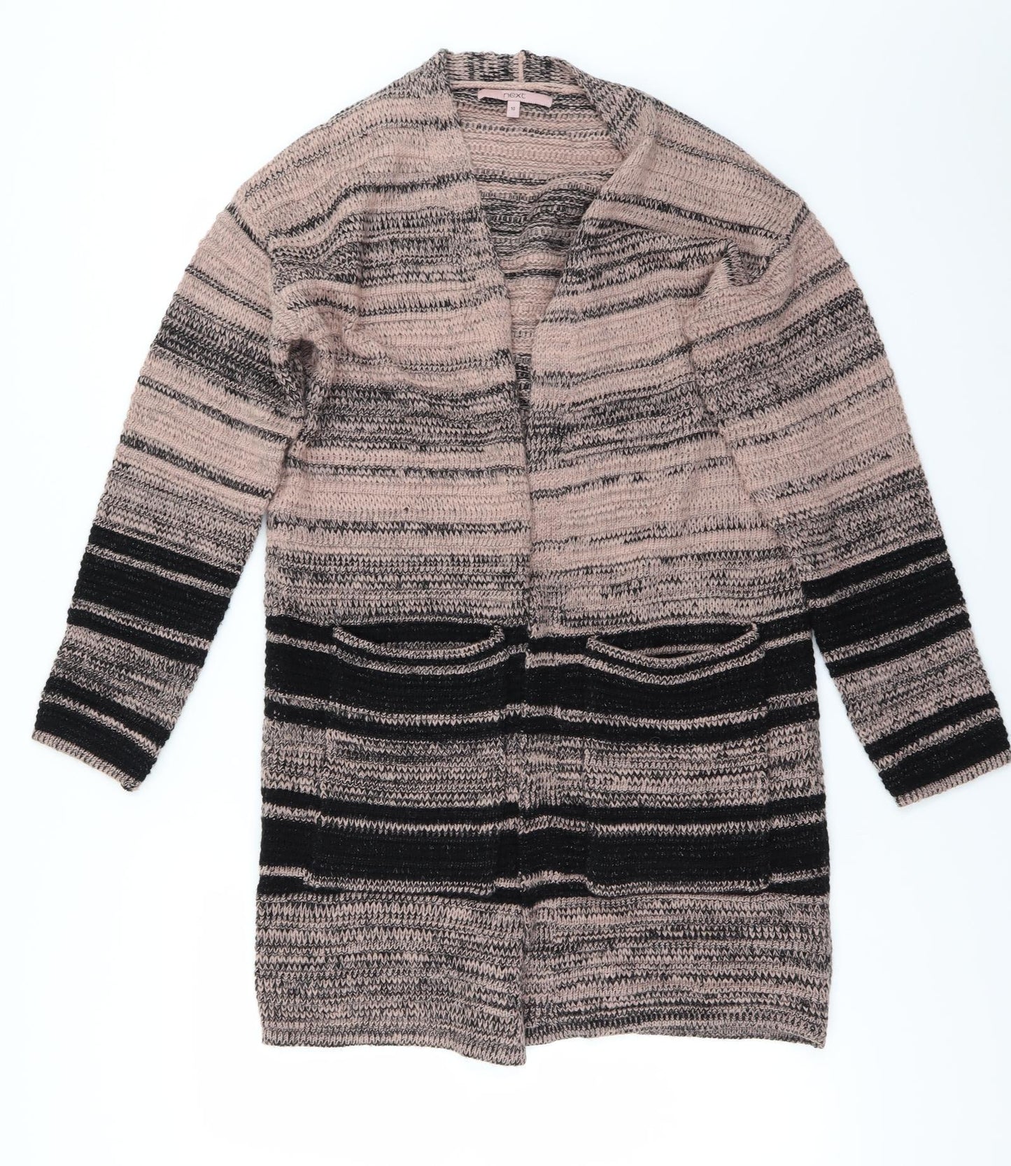 NEXT Womens Pink Striped  Cardigan Jumper Size 10