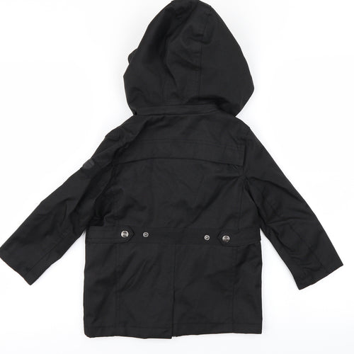Preworn Boys Black   Jacket Coat Size 3 Years