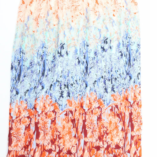 H&M Womens Orange Floral  Skater Skirt Size 6