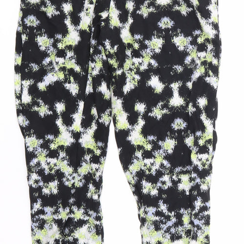 Warehouse Womens Black Argyle/Diamond  Cargo Trousers Size 8