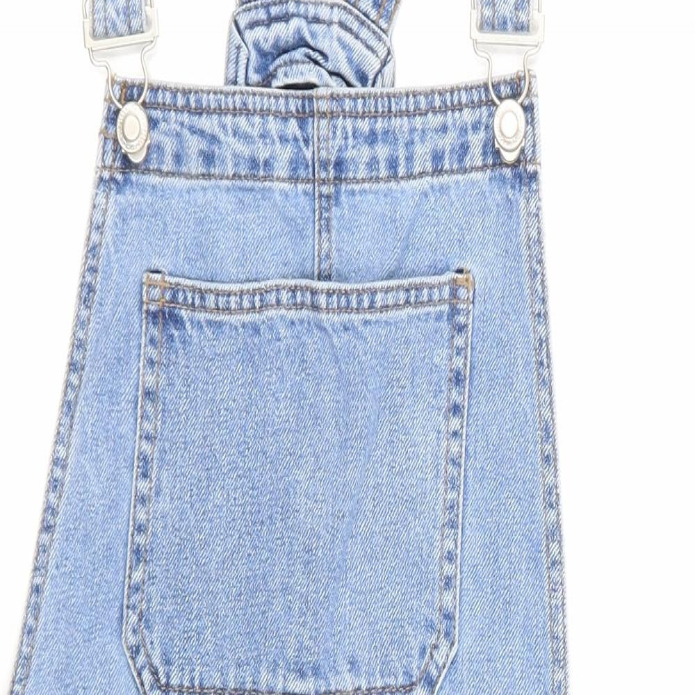 Primark Womens Blue  Denim Pinafore/Dungaree Dress  Size 10