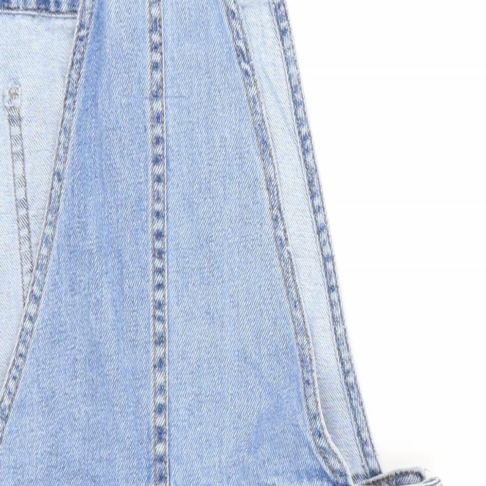 Primark Womens Blue  Denim Pinafore/Dungaree Dress  Size 10